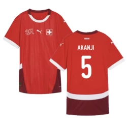 Camiseta Fútbol Suiza Akanji #5 Eurocopa 2024 Primera Hombre Equipación