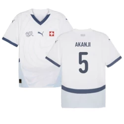 Camiseta Fútbol Suiza Akanji #5 Eurocopa 2024 Segunda Hombre Equipación