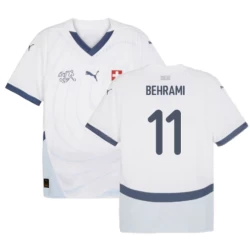 Camiseta Fútbol Suiza Behrami #11 Eurocopa 2024 Segunda Hombre Equipación