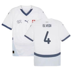 Camiseta Fútbol Suiza Elvedi #4 Eurocopa 2024 Segunda Hombre Equipación