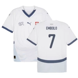 Camiseta Fútbol Suiza Embolo #7 Eurocopa 2024 Segunda Hombre Equipación