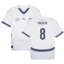 Camiseta Fútbol Suiza Freuler #8 Eurocopa 2024 Segunda Hombre Equipación