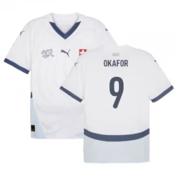Camiseta Fútbol Suiza Okafor #9 Eurocopa 2024 Segunda Hombre Equipación