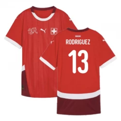 Camiseta Fútbol Suiza Rodriguez #13 Eurocopa 2024 Primera Hombre Equipación