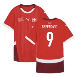 Camiseta Fútbol Suiza Seferovic #9 Eurocopa 2024 Primera Hombre Equipación