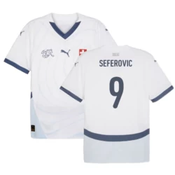 Camiseta Fútbol Suiza Seferovic #9 Eurocopa 2024 Segunda Hombre Equipación