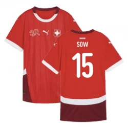 Camiseta Fútbol Suiza Sow #15 Eurocopa 2024 Primera Hombre Equipación