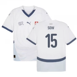 Camiseta Fútbol Suiza Sow #15 Eurocopa 2024 Segunda Hombre Equipación