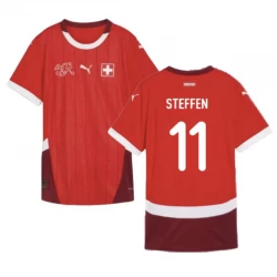Camiseta Fútbol Suiza Steffen #11 Eurocopa 2024 Primera Hombre Equipación