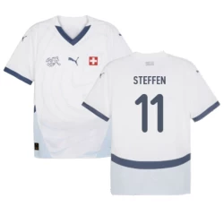 Camiseta Fútbol Suiza Steffen #11 Eurocopa 2024 Segunda Hombre Equipación