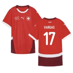 Camiseta Fútbol Suiza Vargas #17 Eurocopa 2024 Primera Hombre Equipación