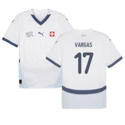 Camiseta Fútbol Suiza Vargas #17 Eurocopa 2024 Segunda Hombre Equipación