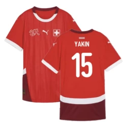 Camiseta Fútbol Suiza Yakin #15 Eurocopa 2024 Primera Hombre Equipación