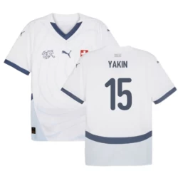 Camiseta Fútbol Suiza Yakin #15 Eurocopa 2024 Segunda Hombre Equipación