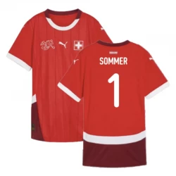 Camiseta Fútbol Suiza Yann Sommer #1 Eurocopa 2024 Primera Hombre Equipación