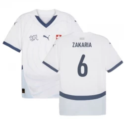 Camiseta Fútbol Suiza Zakaria #6 Eurocopa 2024 Segunda Hombre Equipación