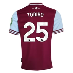 Camiseta Fútbol West Ham United Todibo #25 2024-25 Primera Equipación Hombre