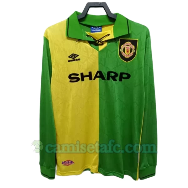 Camiseta Manchester United Retro 1992-94 Segunda Hombre Manga Larga