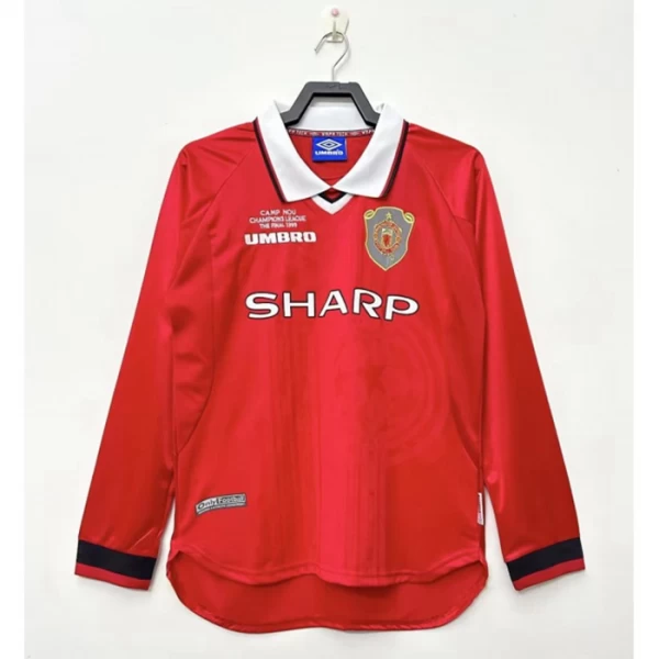 Camiseta Manchester United Retro 1999-00 Primera Hombre Manga Larga