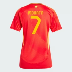 Mujer Camiseta Fútbol España Alvaro Morata #7 Eurocopa 2024 Primera Equipación