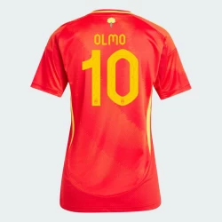 Mujer Camiseta Fútbol España Dani Olmo #10 Eurocopa 2024 Primera Equipación