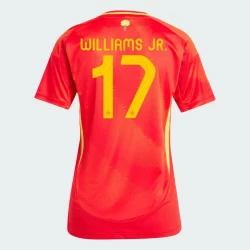 Mujer Camiseta Fútbol España Williams Jr. #17 Eurocopa 2024 Primera Equipación