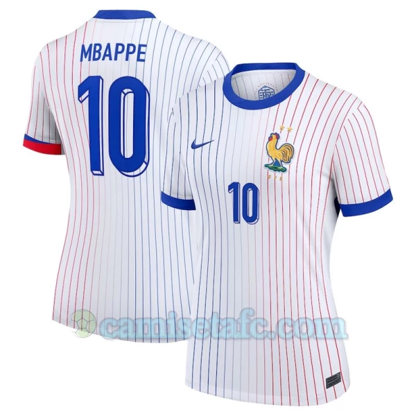 Mujer Camiseta Fútbol Francia Kylian Mbappé #10 Eurocopa 2024 Segunda Equipación