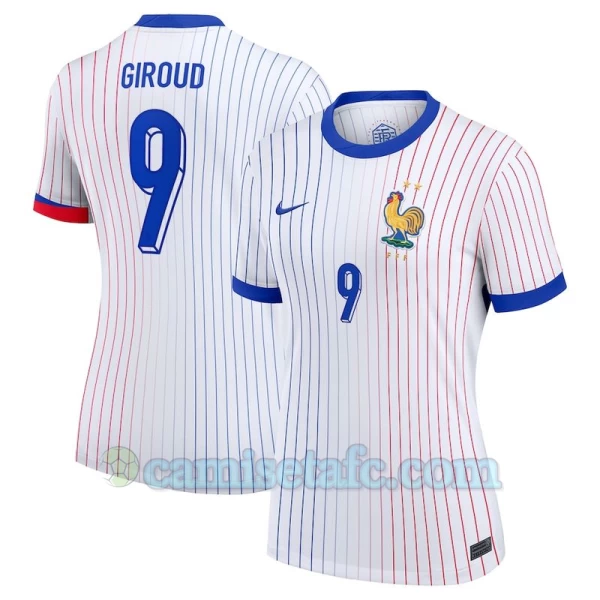 Mujer Camiseta Fútbol Francia Olivier Giroud #9 Eurocopa 2024 Segunda Equipación