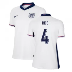 Mujer Camiseta Fútbol Inglaterra Declan Rice #4 Eurocopa 2024 Primera Equipación