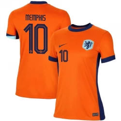 Mujer Camiseta Fútbol Países Bajos Memphis Depay #10 Eurocopa 2024 Primera Equipación