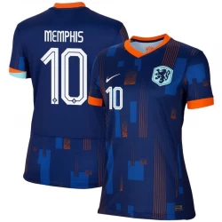 Mujer Camiseta Fútbol Países Bajos Memphis Depay #10 Eurocopa 2024 Segunda Equipación
