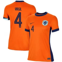 Mujer Camiseta Fútbol Países Bajos Virgil van Dijk #4 Eurocopa 2024 Primera Equipación