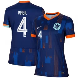 Mujer Camiseta Fútbol Países Bajos Virgil van Dijk #4 Eurocopa 2024 Segunda Equipación