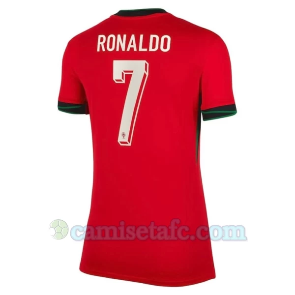 Mujer Camiseta Fútbol Portugal Cristiano Ronaldo #7 Eurocopa 2024 Primera Equipación