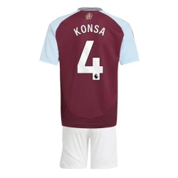 Niños Camiseta Fútbol Aston Villa Konsa #4 2024-25 1ª Equipación (+ Pantalones)