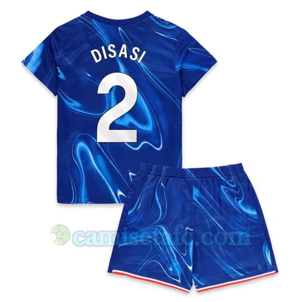 Niños Camiseta Fútbol Chelsea FC Disasi #2 2024-25 1ª Equipación (+ Pantalones)