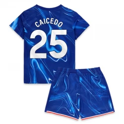 Niños Camiseta Fútbol Chelsea FC Moisés Caicedo #25 2024-25 1ª Equipación (+ Pantalones)