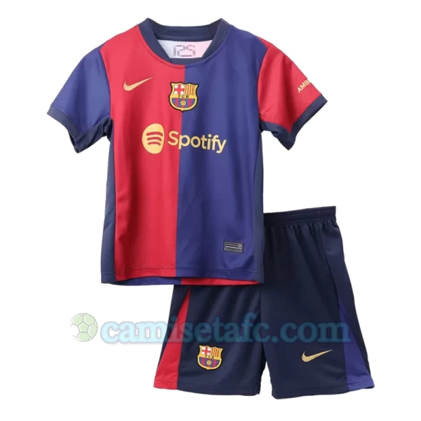 Niños Camiseta Fútbol FC Barcelona 2024-25 1ª Equipación (+ Pantalones)