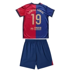 Niños Camiseta Fútbol FC Barcelona Lamine Yamal #19 2024-25 1ª Equipación (+ Pantalones)