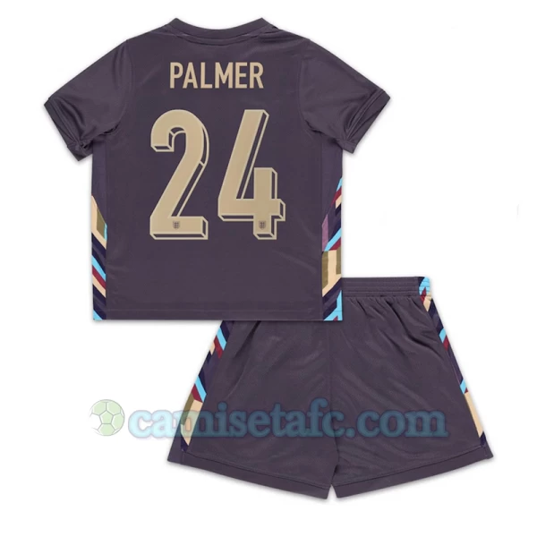 Niños Camiseta Fútbol Inglaterra Cole Palmer #24 Eurocopa 2024 Segunda Equipación (+ Pantalones)