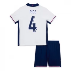 Niños Camiseta Fútbol Inglaterra Declan Rice #4 Eurocopa 2024 Primera Equipación (+ Pantalones)