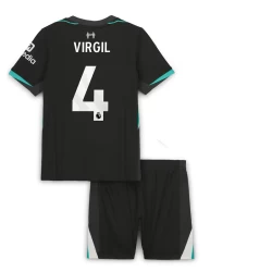 Niños Camiseta Fútbol Liverpool FC 2024-25 Virgil van Dijk #4 2ª Equipación (+ Pantalones)