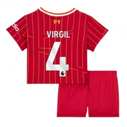 Niños Camiseta Fútbol Liverpool FC Virgil van Dijk #4 2024-25 1ª Equipación (+ Pantalones)