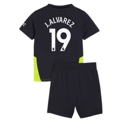 Niños Camiseta Fútbol Manchester City 2024-25 J. Alvarez #19 2ª Equipación (+ Pantalones)