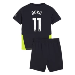 Niños Camiseta Fútbol Manchester City 2024-25 Jérémy Doku #11 2ª Equipación (+ Pantalones)