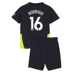 Niños Camiseta Fútbol Manchester City 2024-25 Rodrigo #16 2ª Equipación (+ Pantalones)