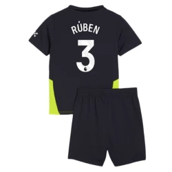 Niños Camiseta Fútbol Manchester City 2024-25 Ruben #3 2ª Equipación (+ Pantalones)