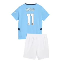 Niños Camiseta Fútbol Manchester City Jérémy Doku #11 2024-25 1ª Equipación (+ Pantalones)