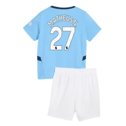 Niños Camiseta Fútbol Manchester City Matheus N. #27 2024-25 1ª Equipación (+ Pantalones)