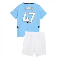 Niños Camiseta Fútbol Manchester City Phil Foden #47 2024-25 1ª Equipación (+ Pantalones)